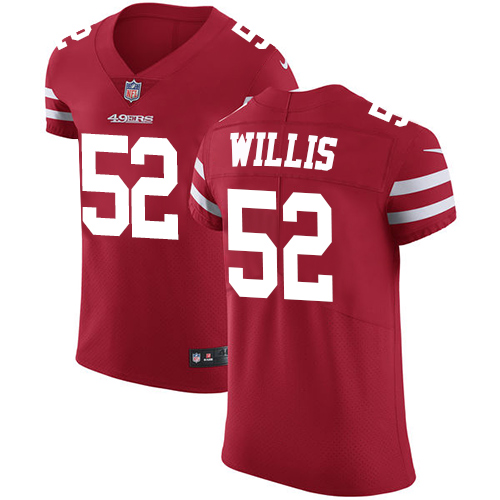 Nike 49ers #52 Patrick Willis Red Team Color Men's Stitched NFL Vapor Untouchable Elite Jersey - Click Image to Close